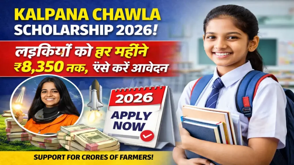 Kalpana Chawla Scholarship 2026, girls scholarship India, ₹8350 monthly scholarship, student scheme 2026, scholarship for girls India, education scheme India, apply scholarship online, government scholarship