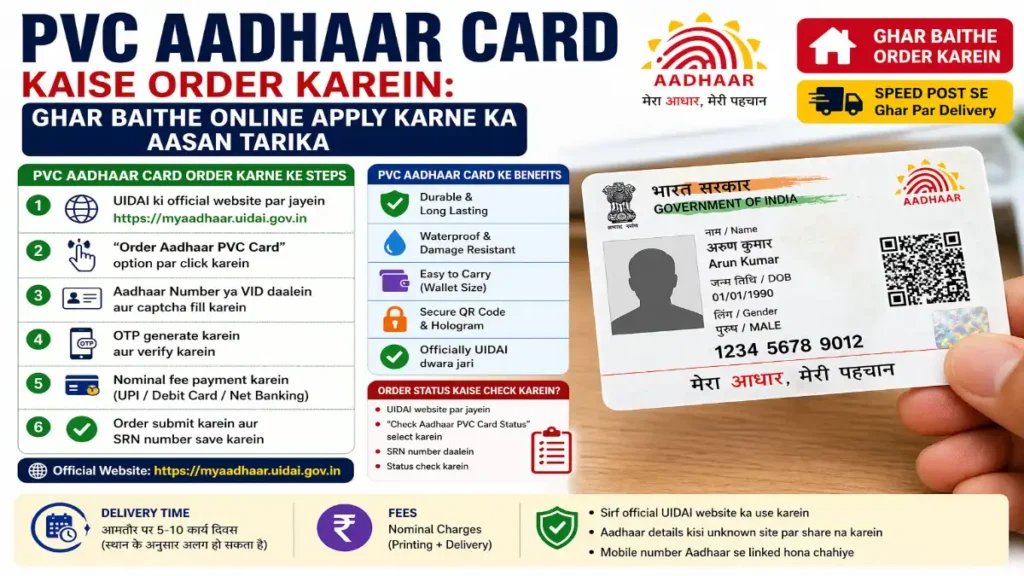 PVC Aadhaar Card, Aadhaar PVC Order, UIDAI PVC Card, Aadhaar Card Online Apply, Aadhaar PVC Kaise Banaye, UIDAI Services, Aadhaar Update, Aadhaar Card Download, PVC Aadhaar Status, Aadhaar Card India