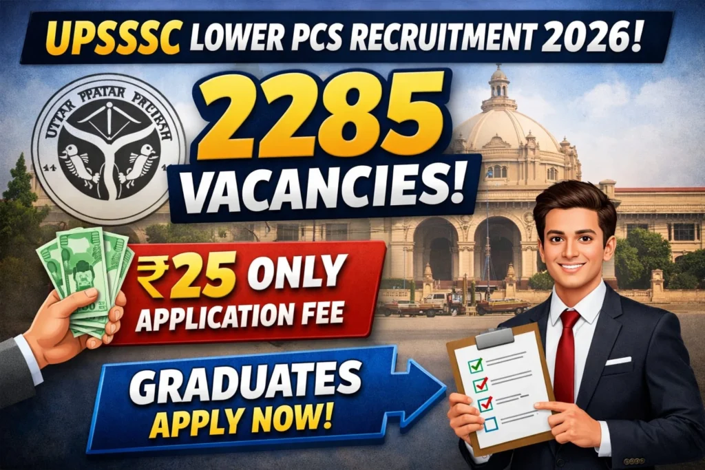 UPSSSC Vacancy 2026, Lower PCS Vacancy UP, UPSSSC Recruitment 2026, 2285 Posts UP Job, UP Govt Jobs, Sarkari Naukri UP, UPSSSC Lower PCS, UP Vacancy Latest, Government Job 2026, UP Job Notification